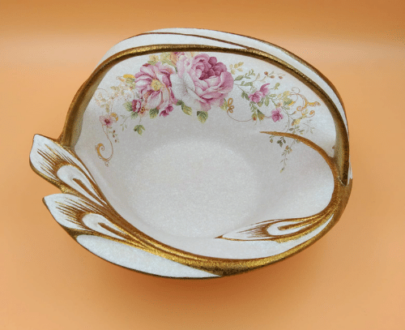 bon bon dish, flower hand painted serveware