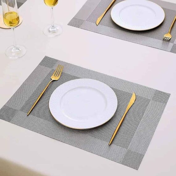 Pvc 6 pc dining table mat by home culture