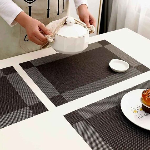 Pvc 6 pc heat resistant dining table mat by home culture