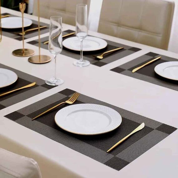 Pvc 6 pc durable dining table mat by home culture