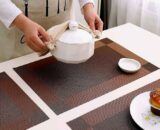 Pvc 6 pc easy to clean dining table mat by home culture